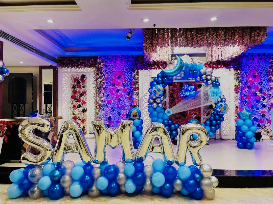 Blue Balloon Birthday Decoration