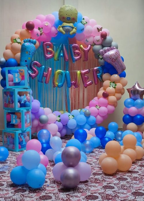 Colorful Baby Shower Balloon Ring